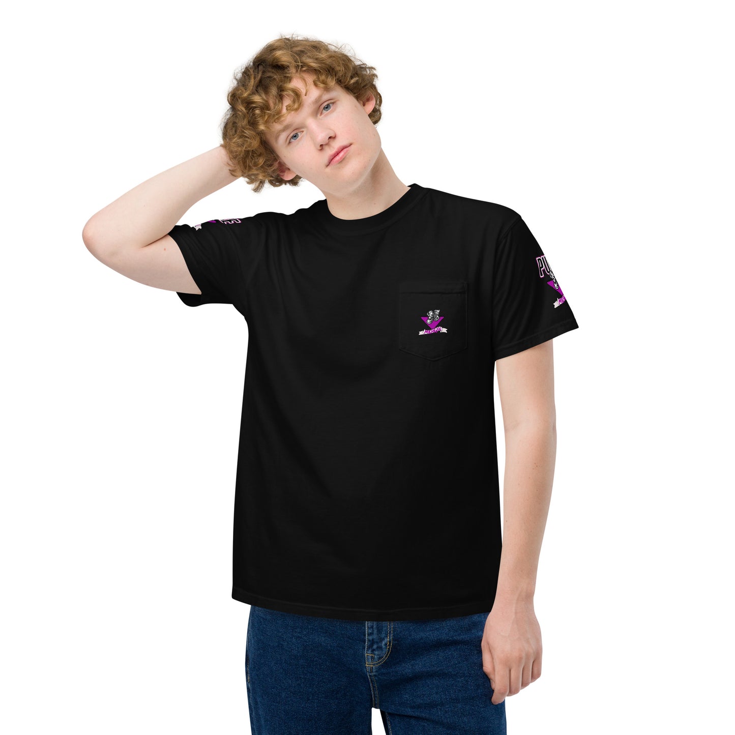 N5 purp Unisex garment-dyed pocket t-shirt