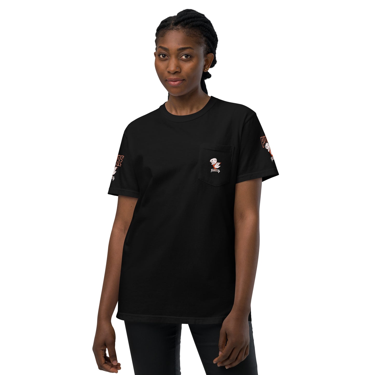 Orng hand five Unisex garment-dyed pocket t-shirt