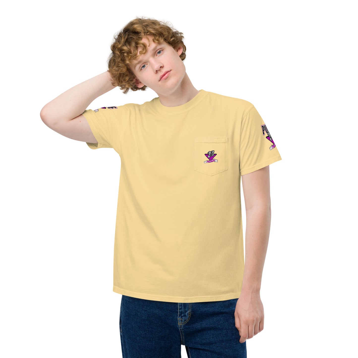 N5 purp Unisex garment-dyed pocket t-shirt