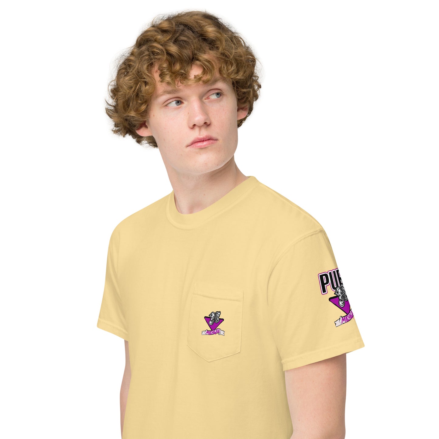 N5 purp Unisex garment-dyed pocket t-shirt