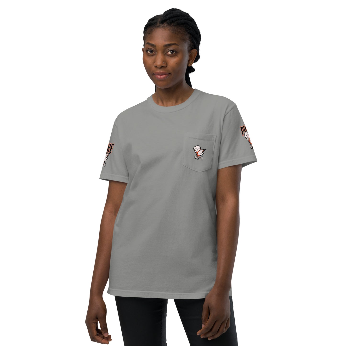 Orng hand five Unisex garment-dyed pocket t-shirt