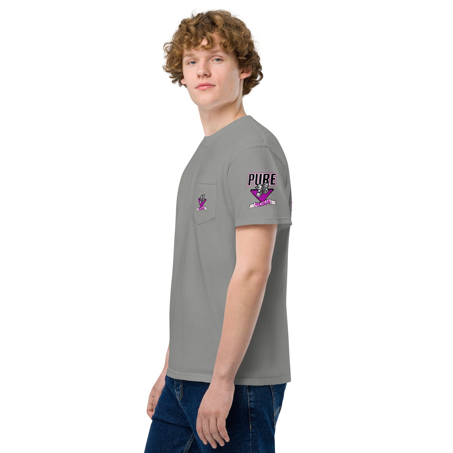 N5 purp Unisex garment-dyed pocket t-shirt