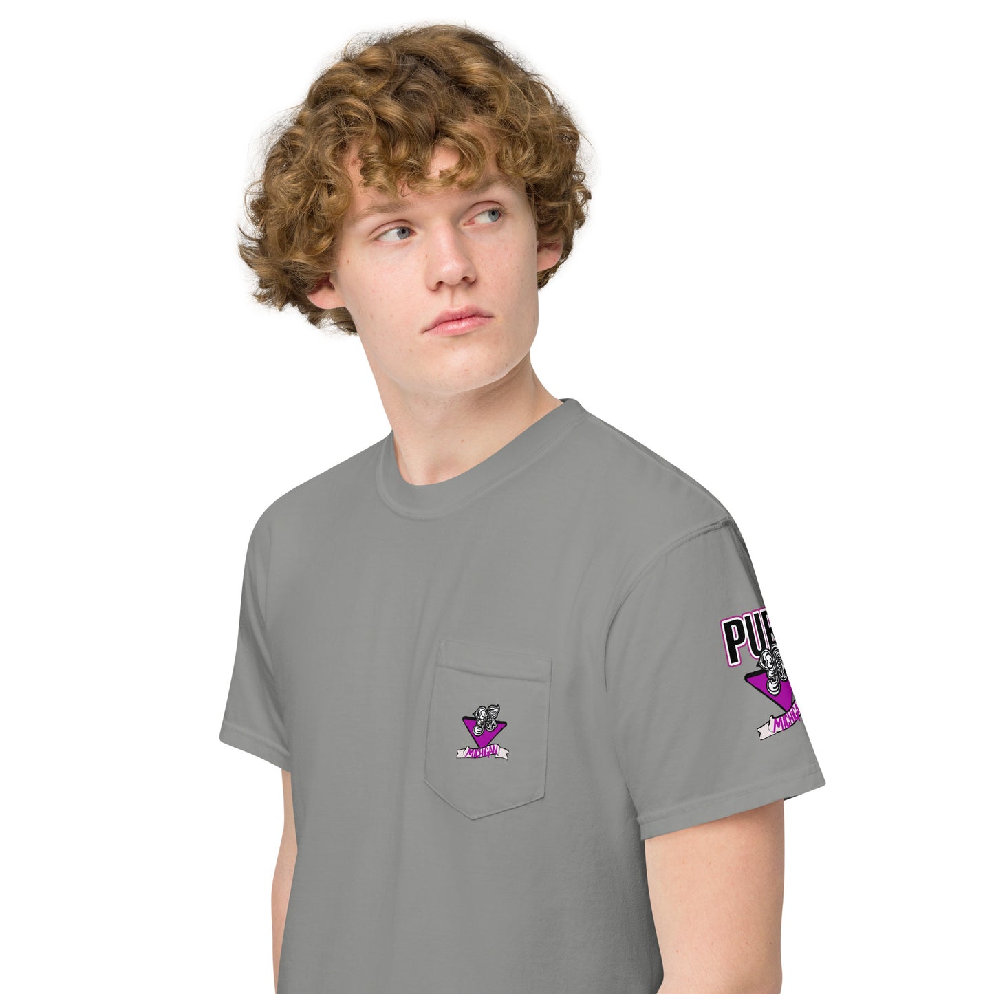 N5 purp Unisex garment-dyed pocket t-shirt