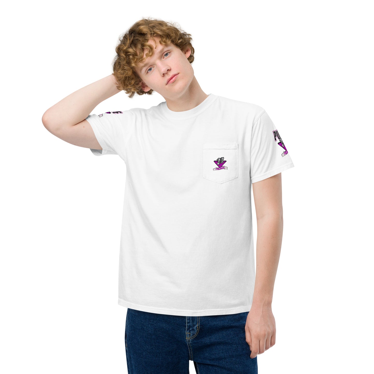 N5 purp Unisex garment-dyed pocket t-shirt