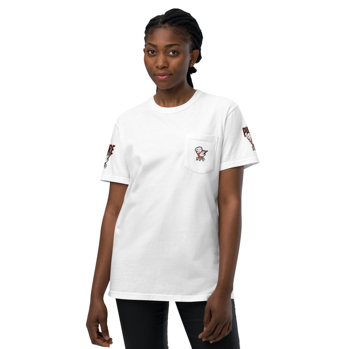 Orng hand five Unisex garment-dyed pocket t-shirt