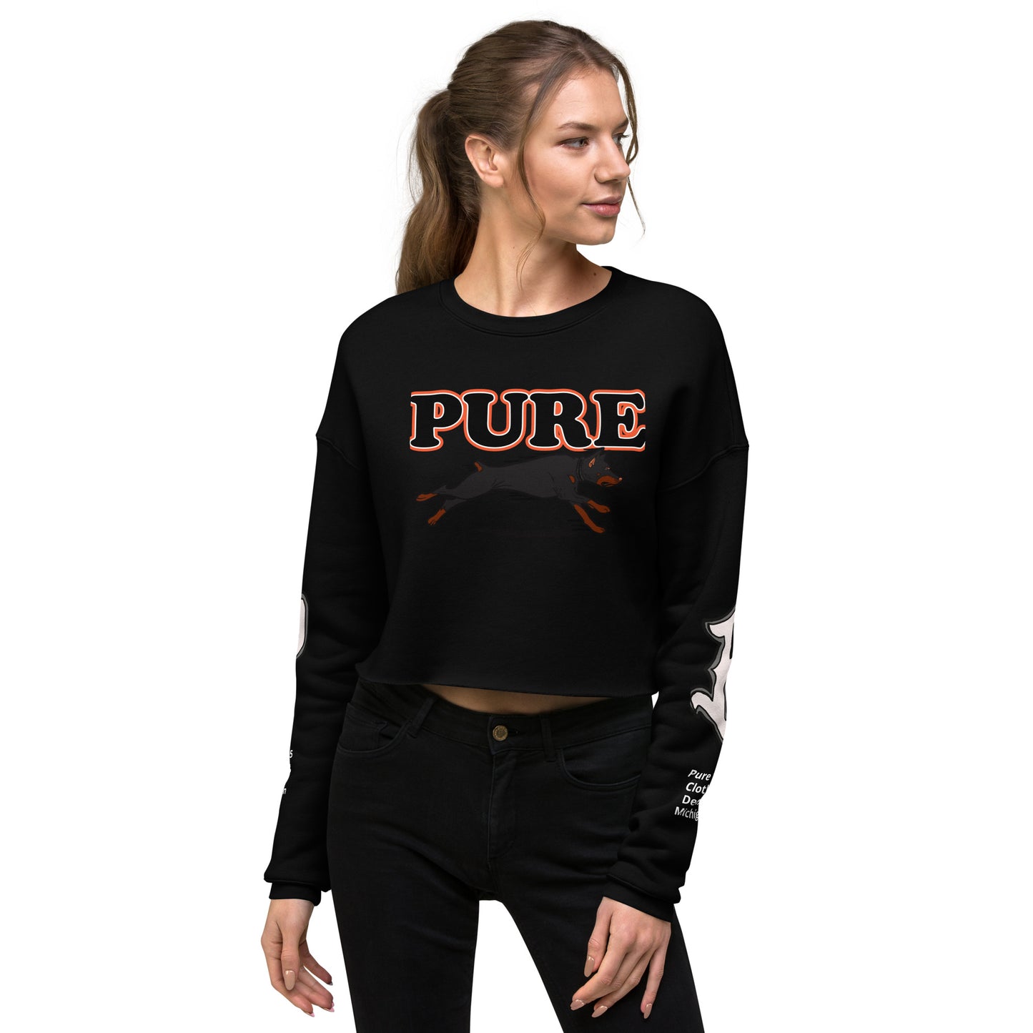 Pure dog Orng Crop Sweatshirt