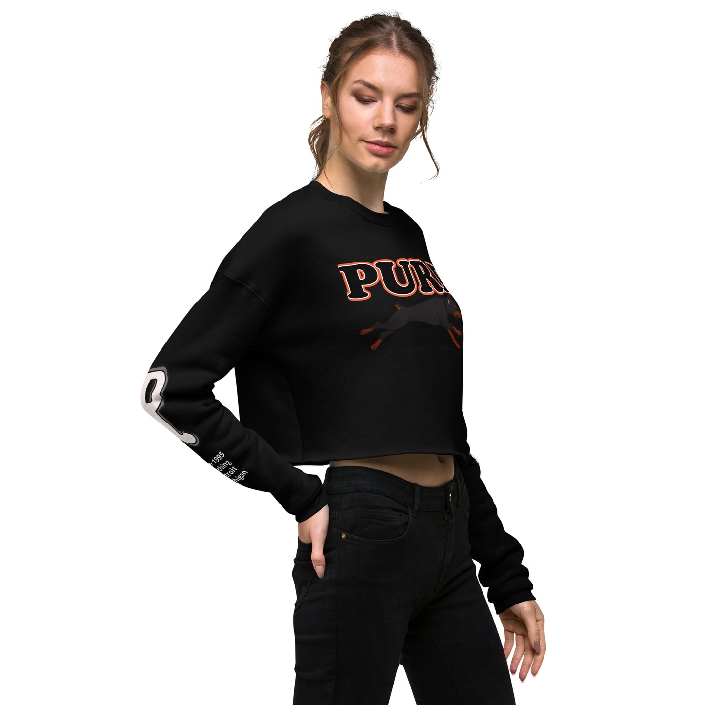 Pure dog Orng Crop Sweatshirt