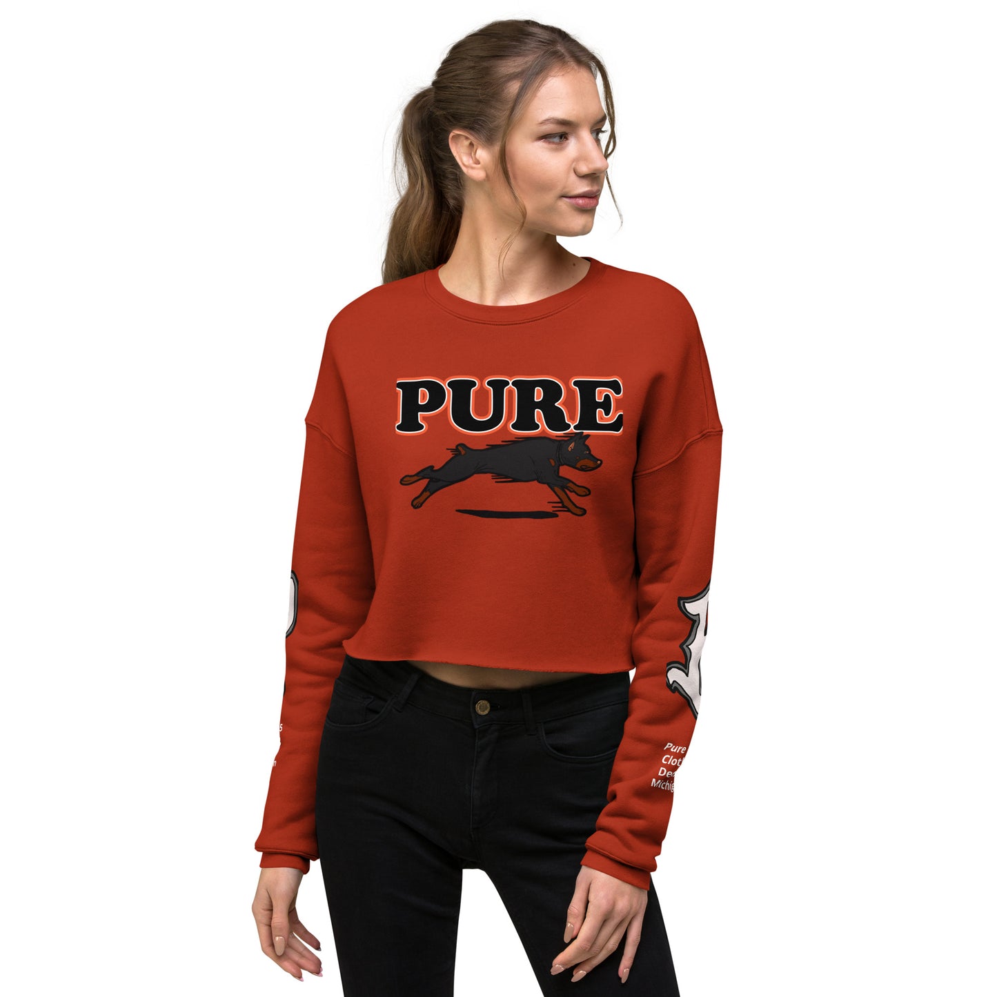 Pure dog Orng Crop Sweatshirt