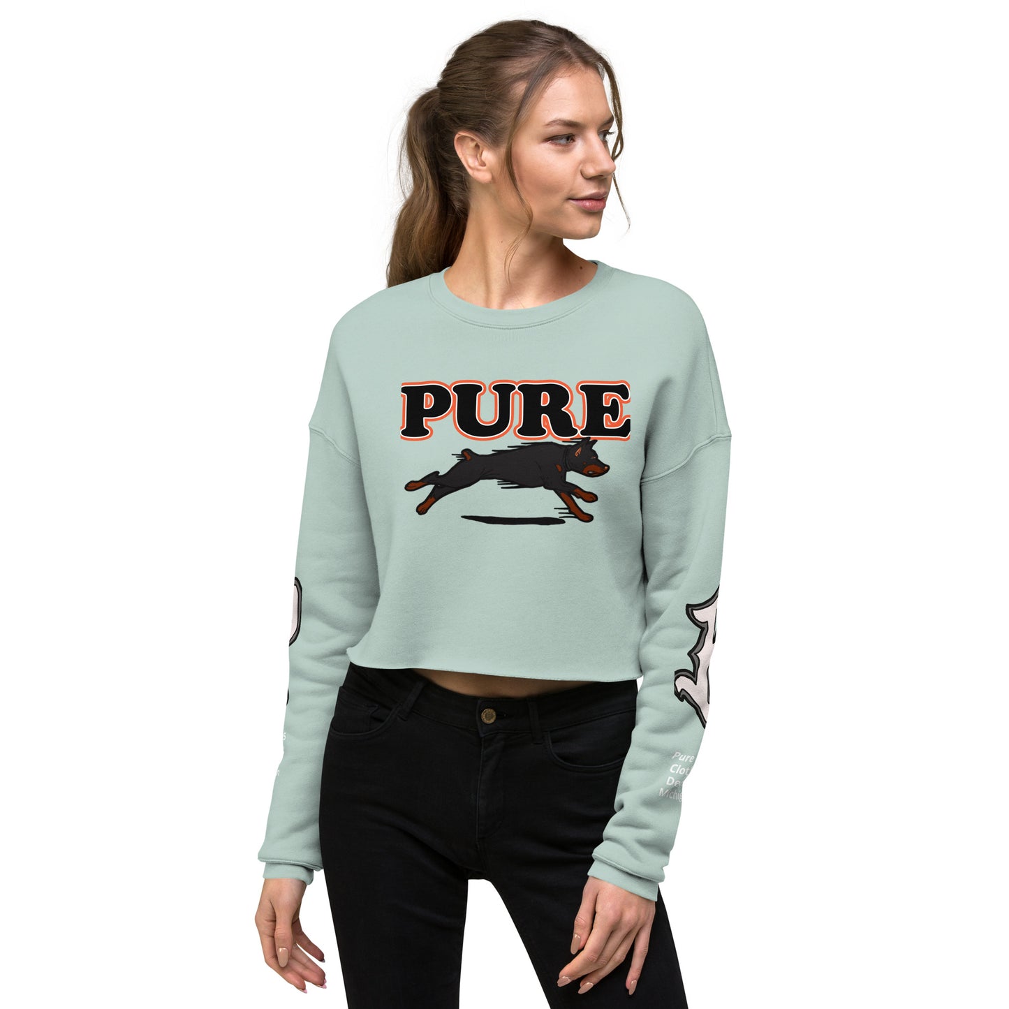 Pure dog Orng Crop Sweatshirt