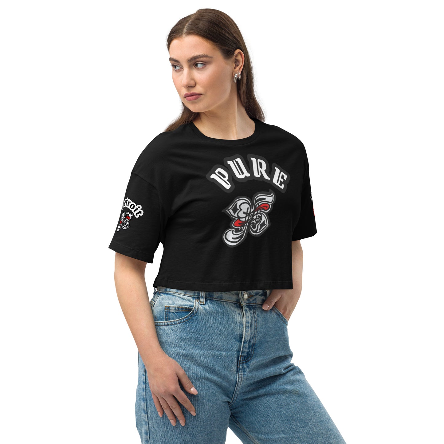 PURE 95 Loose drop shoulder crop top