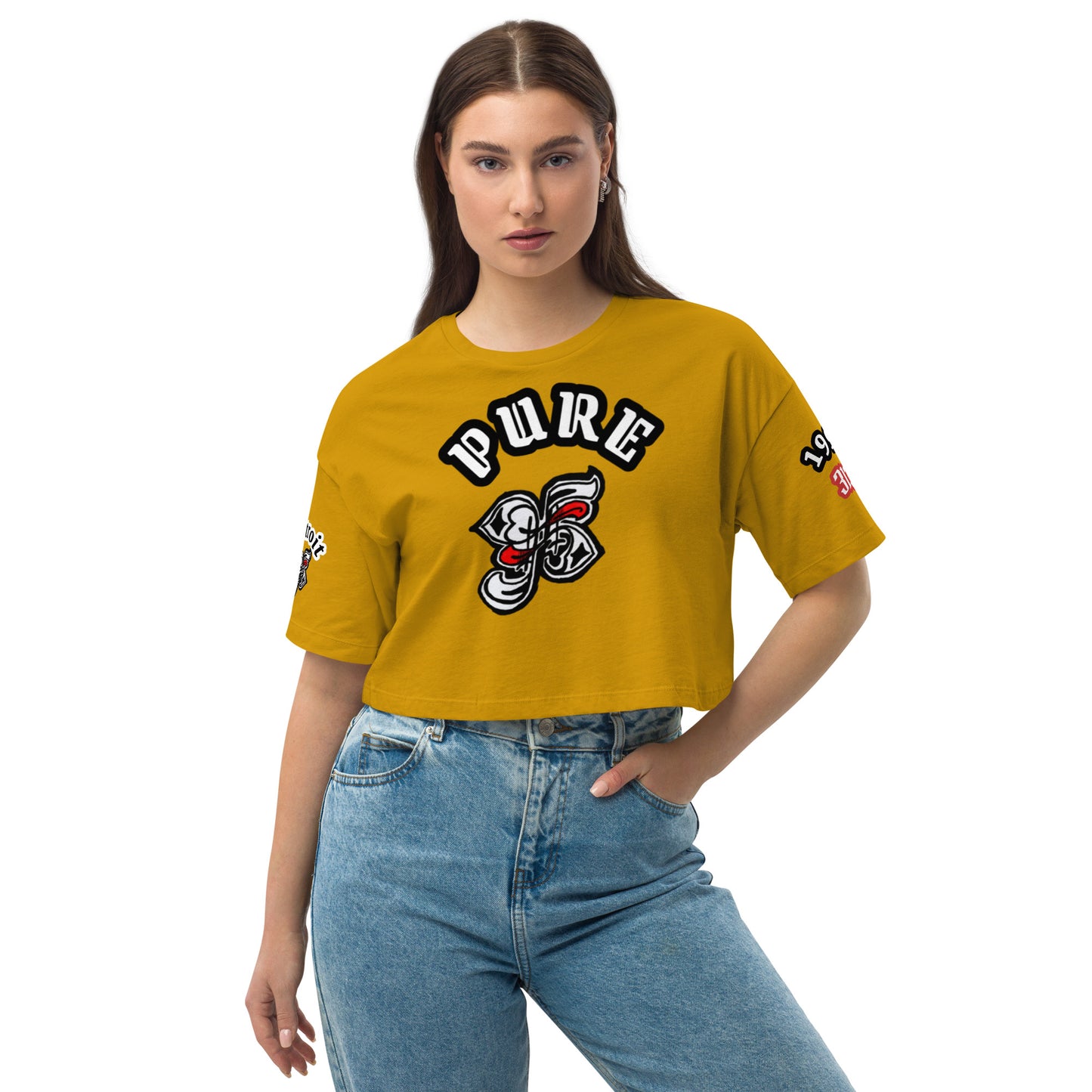 PURE 95 Loose drop shoulder crop top