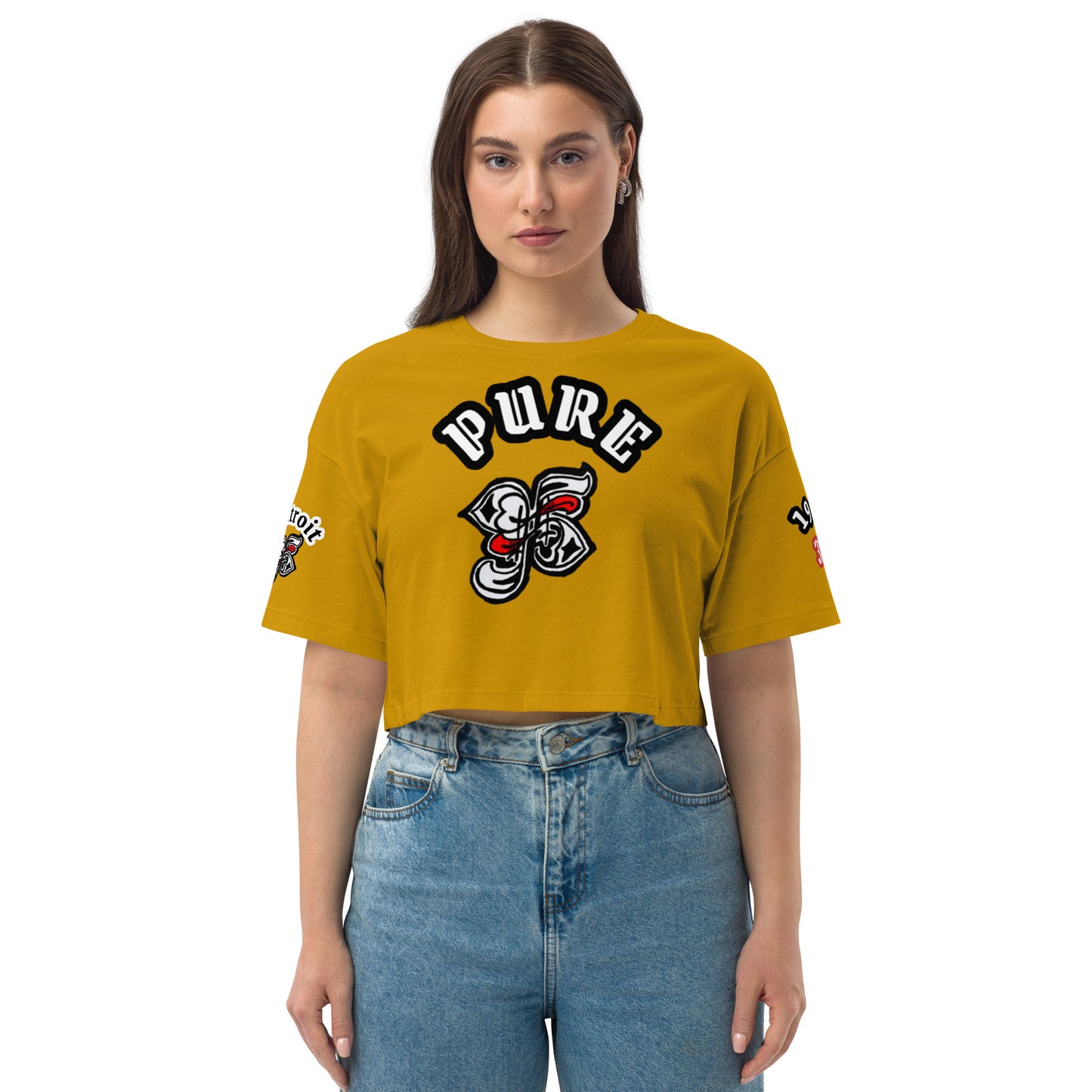 PURE 95 Loose drop shoulder crop top