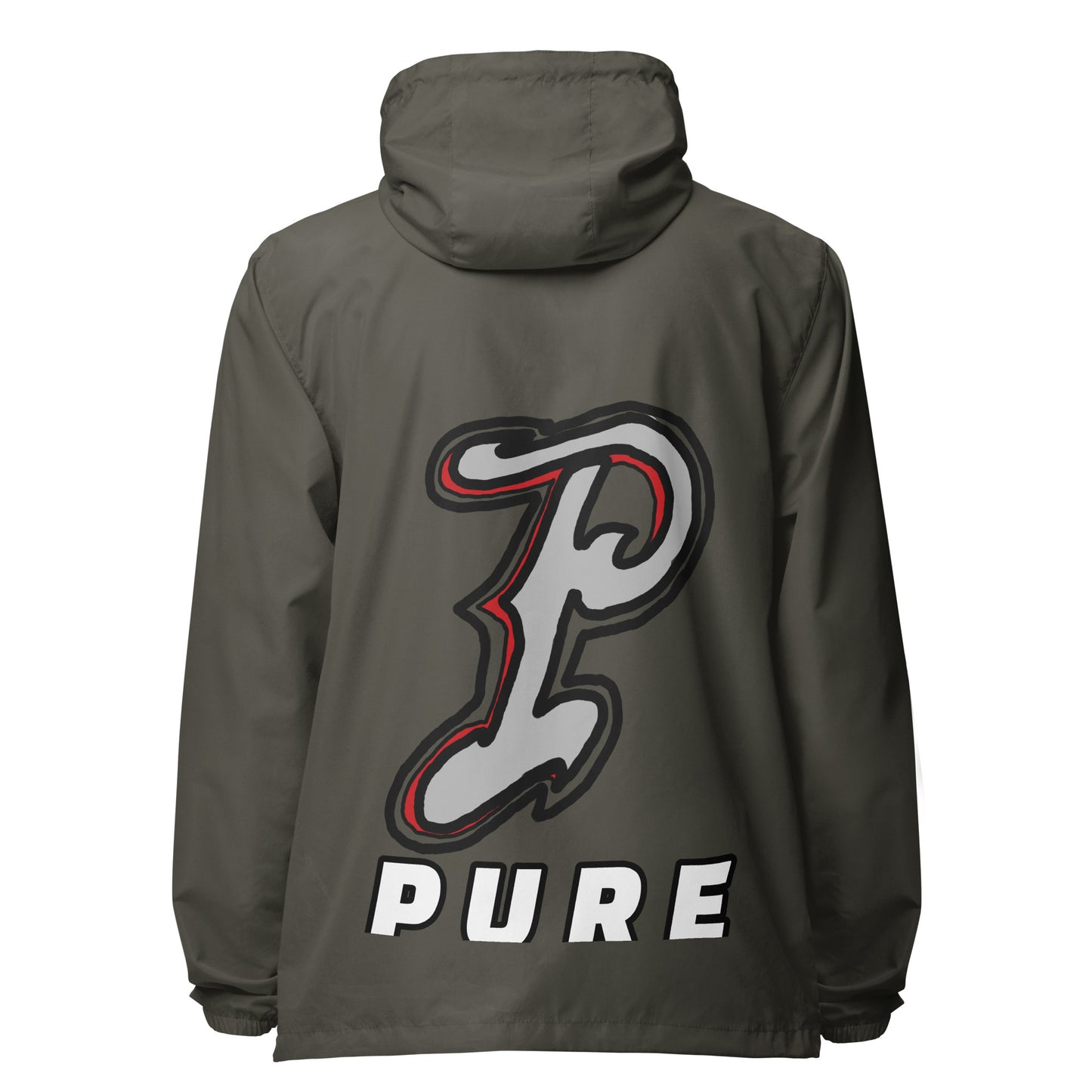 P 95 grey p Unisex lightweight zip up windbreaker