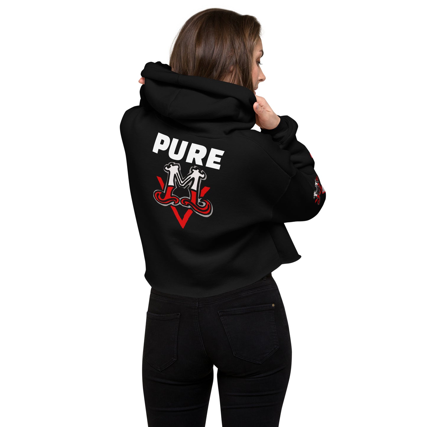 Red pure Crop Hoodie