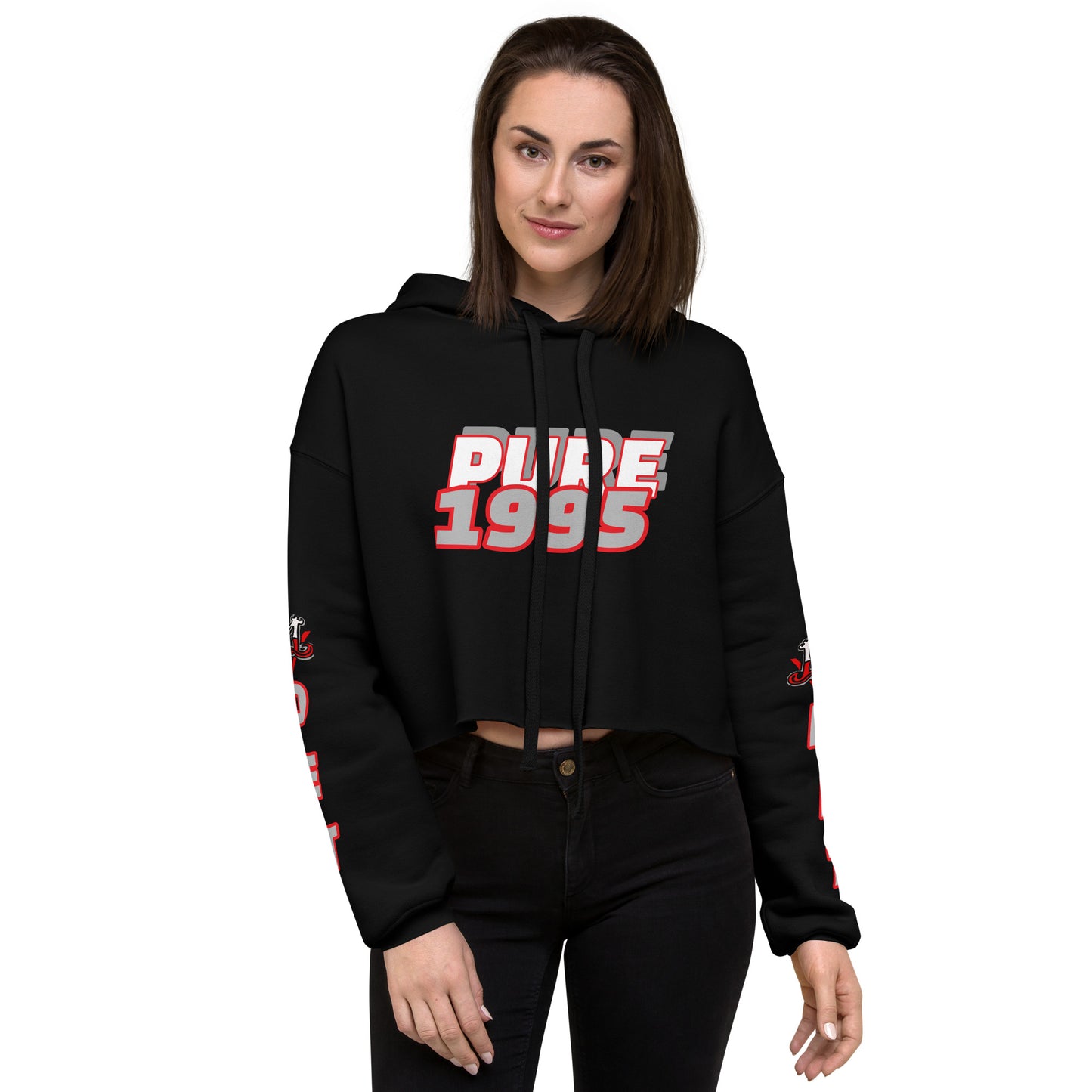 Red pure Crop Hoodie