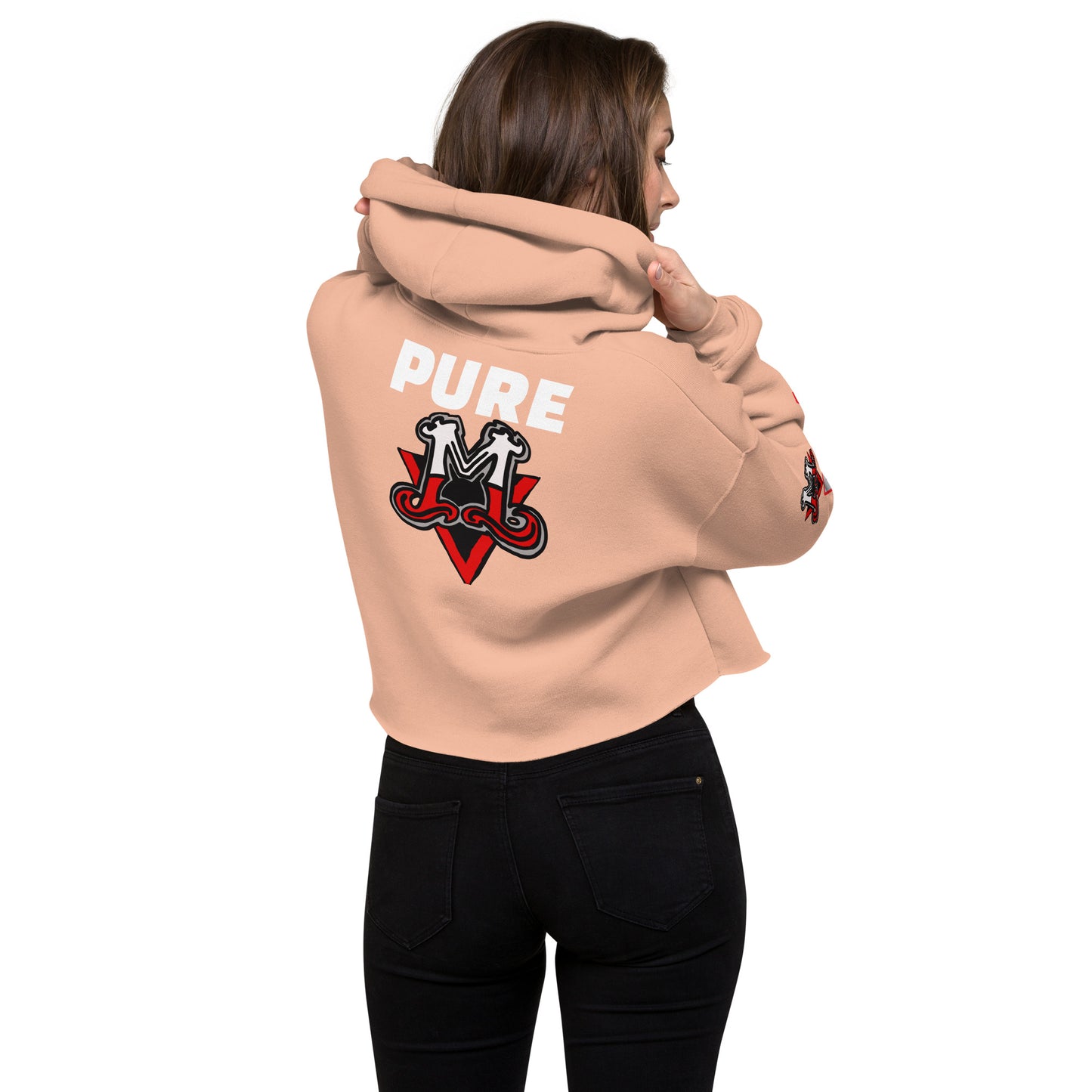 Red pure Crop Hoodie