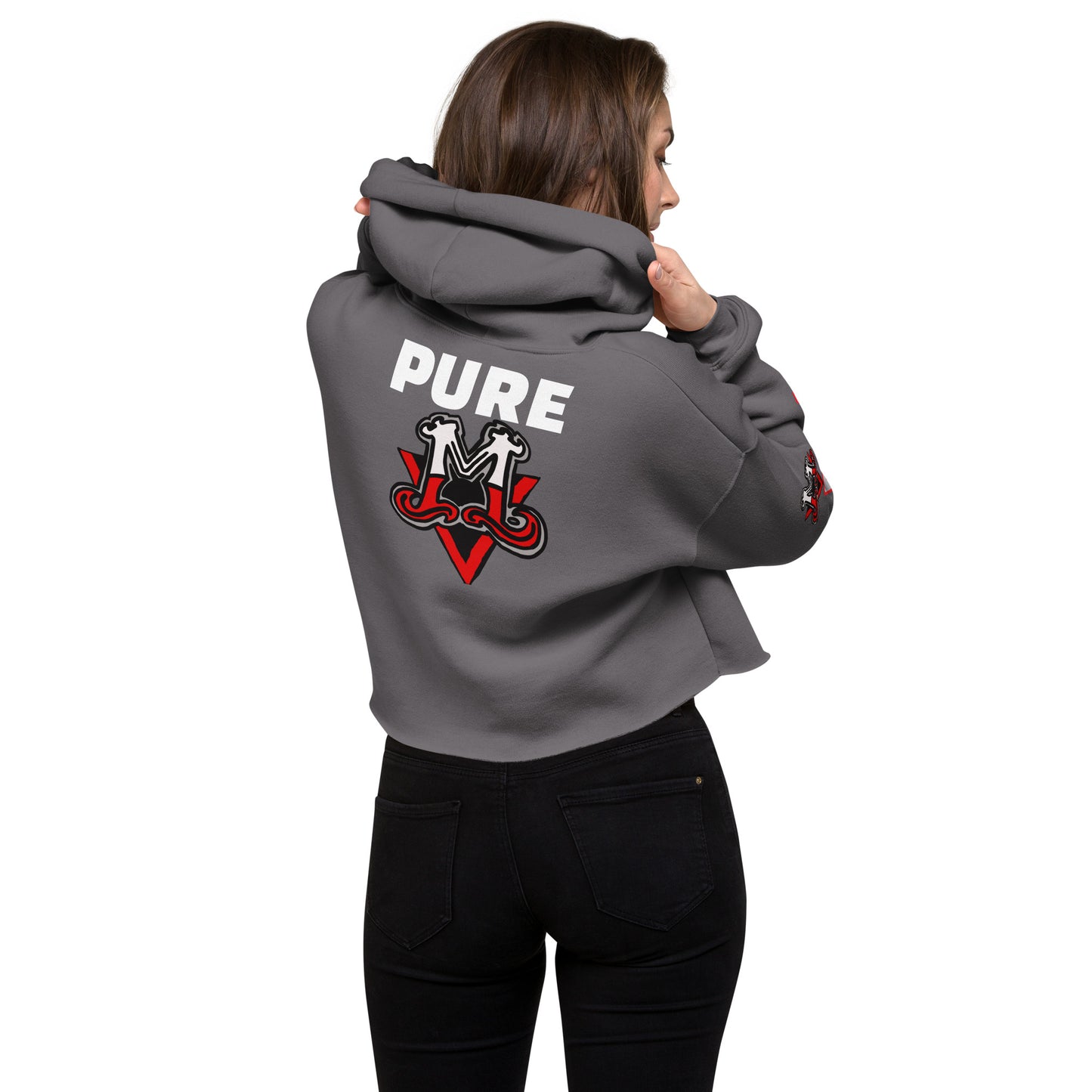 Red pure Crop Hoodie